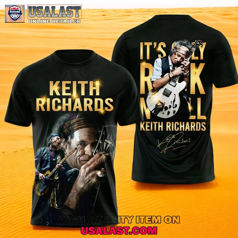 Keith Richards It's Only Rock N Roll 3D - Adult & Kids T-Shirts, Sweatshirts & Hoodies apparel design preview 1