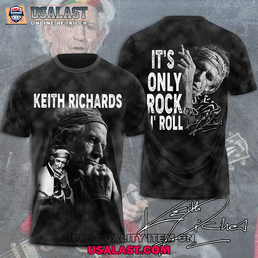 Keith Richards It's Only Rock N Roll 3D - Adult & Kids T-Shirts, Sweatshirts & Hoodies apparel design preview 1