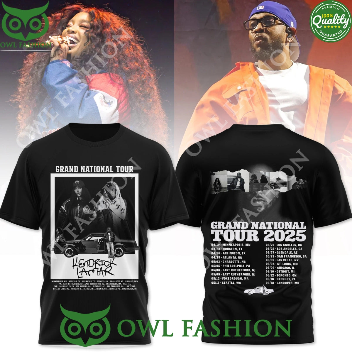 Kendrick Lamar Grand National Tour Schedule 2025 - Adult & Kids T-Shirts, Sweatshirts & Hoodies apparel design preview 1