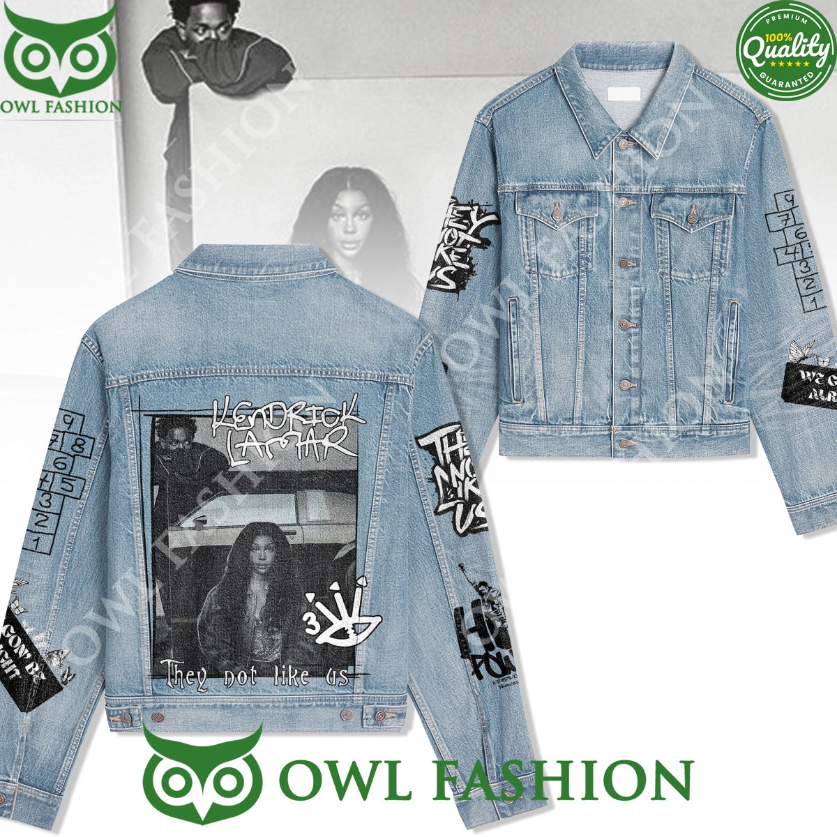 Kendrick Lamar They not like us Logo Denim Jacket - Adult & Kids T-Shirts, Sweatshirts & Hoodies apparel design preview 1