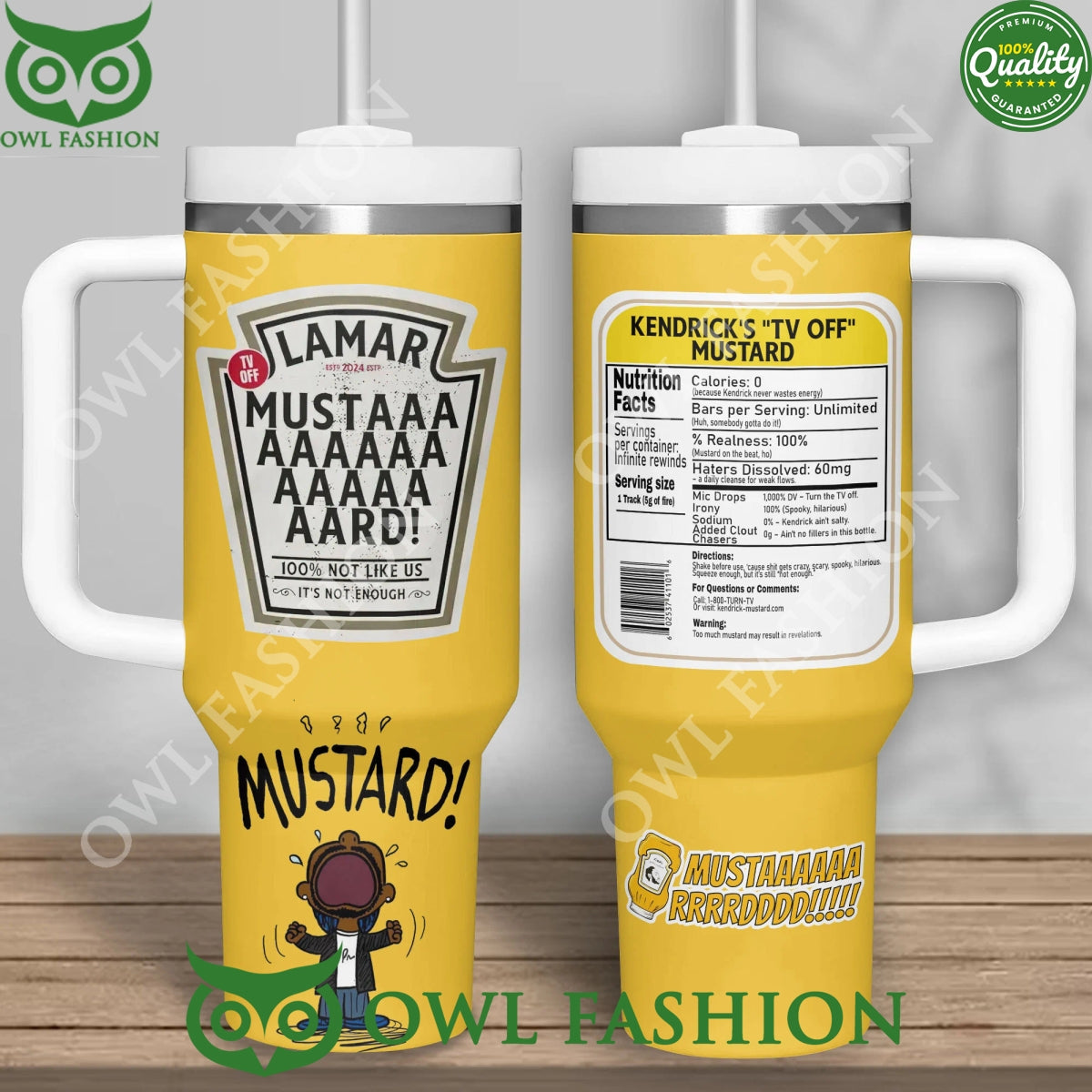 Kendrick Lamar TV Off Mustard Must AARD 40oz Tumbler - Adult & Kids T-Shirts, Sweatshirts & Hoodies apparel design preview 1