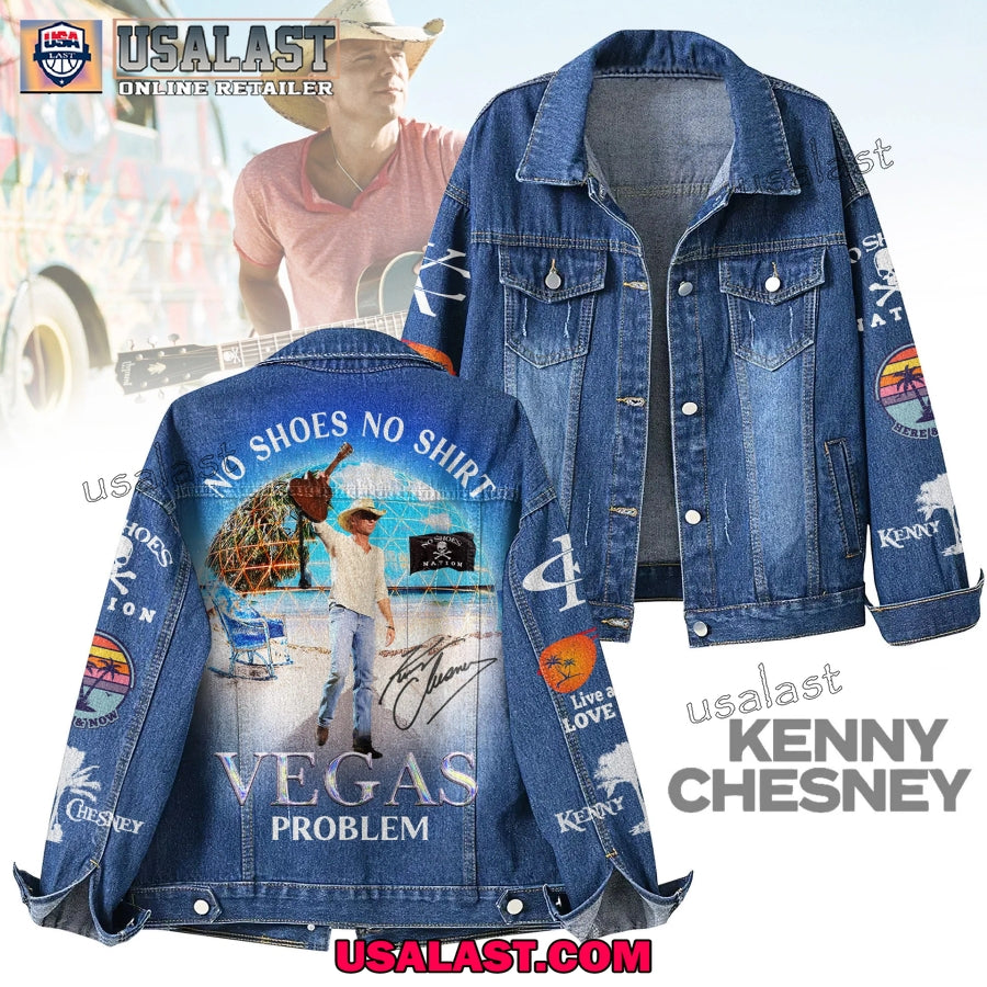 Kenny Chesney Vegas Problem Jean Jacket - Adult & Kids T-Shirts, Sweatshirts & Hoodies apparel design preview 1