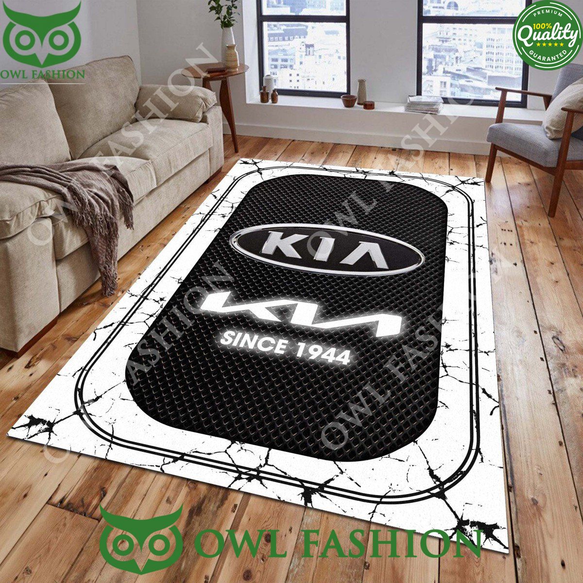 Kia 1944 Luxury Car Lightning Rug carpet for living - Adult & Kids T-Shirts, Sweatshirts & Hoodies apparel design preview 1
