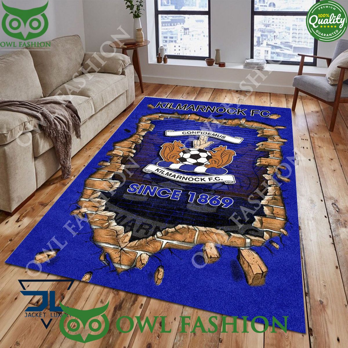 Kilmarnock F.C. 1785 Scottish Broken Wall Living Room - Adult & Kids T-Shirts, Sweatshirts & Hoodies apparel design preview 1