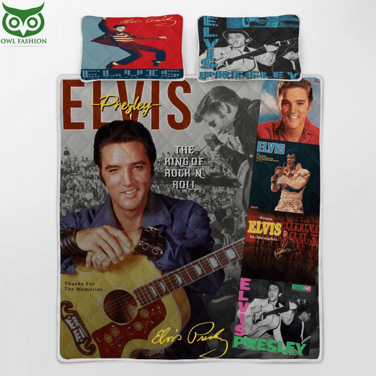 King Elvis Rock and Roll Legendary Quilt Bedding set - Adult & Kids T-Shirts, Sweatshirts & Hoodies apparel design preview 1