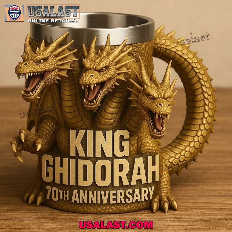 King Ghidorah Three Headed Monster 70th Anniversary - Adult & Kids T-Shirts, Sweatshirts & Hoodies apparel design preview 1