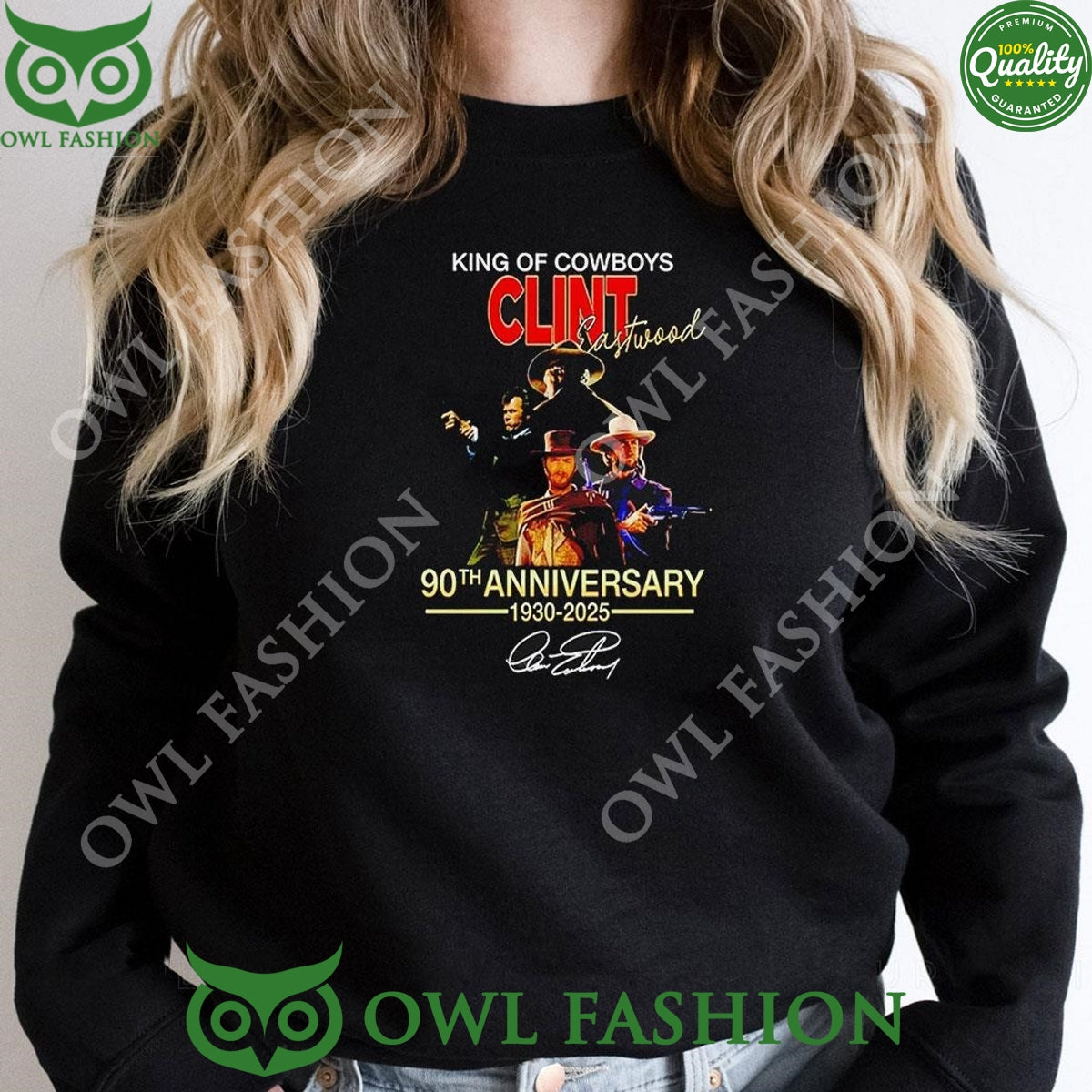 King Of Cowboys Clint Eastwood 90th Anniversary 1930 - Adult & Kids T-Shirts, Sweatshirts & Hoodies apparel design preview 1