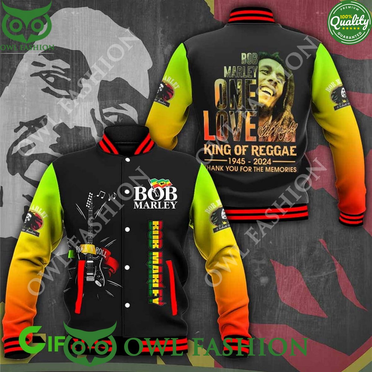 King of Reggae singer Bob Marley 1945 2024 Jamaican - Adult & Kids T-Shirts, Sweatshirts & Hoodies apparel design preview 1