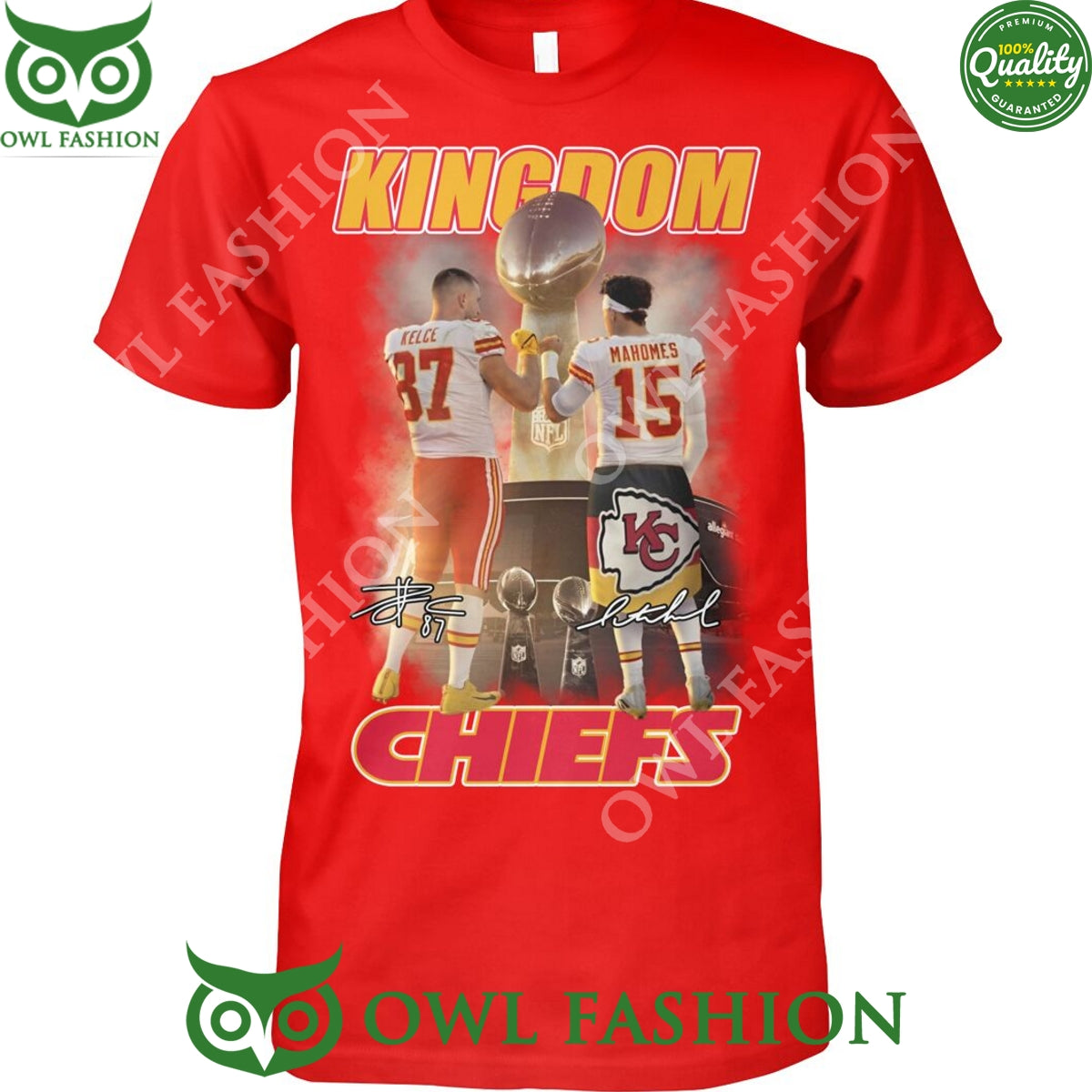 Kingdom Chiefs Kelce and Mahomes To champion - Adult & Kids T-Shirts, Sweatshirts & Hoodies apparel design preview 1