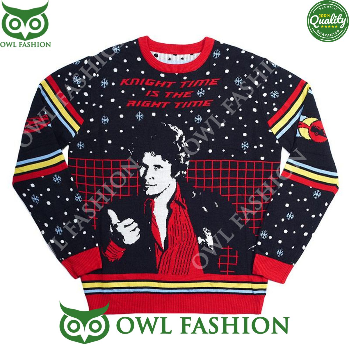 Knight Rider Time Ugly Christmas Sweater Jumper - Adult & Kids T-Shirts, Sweatshirts & Hoodies apparel design preview 1