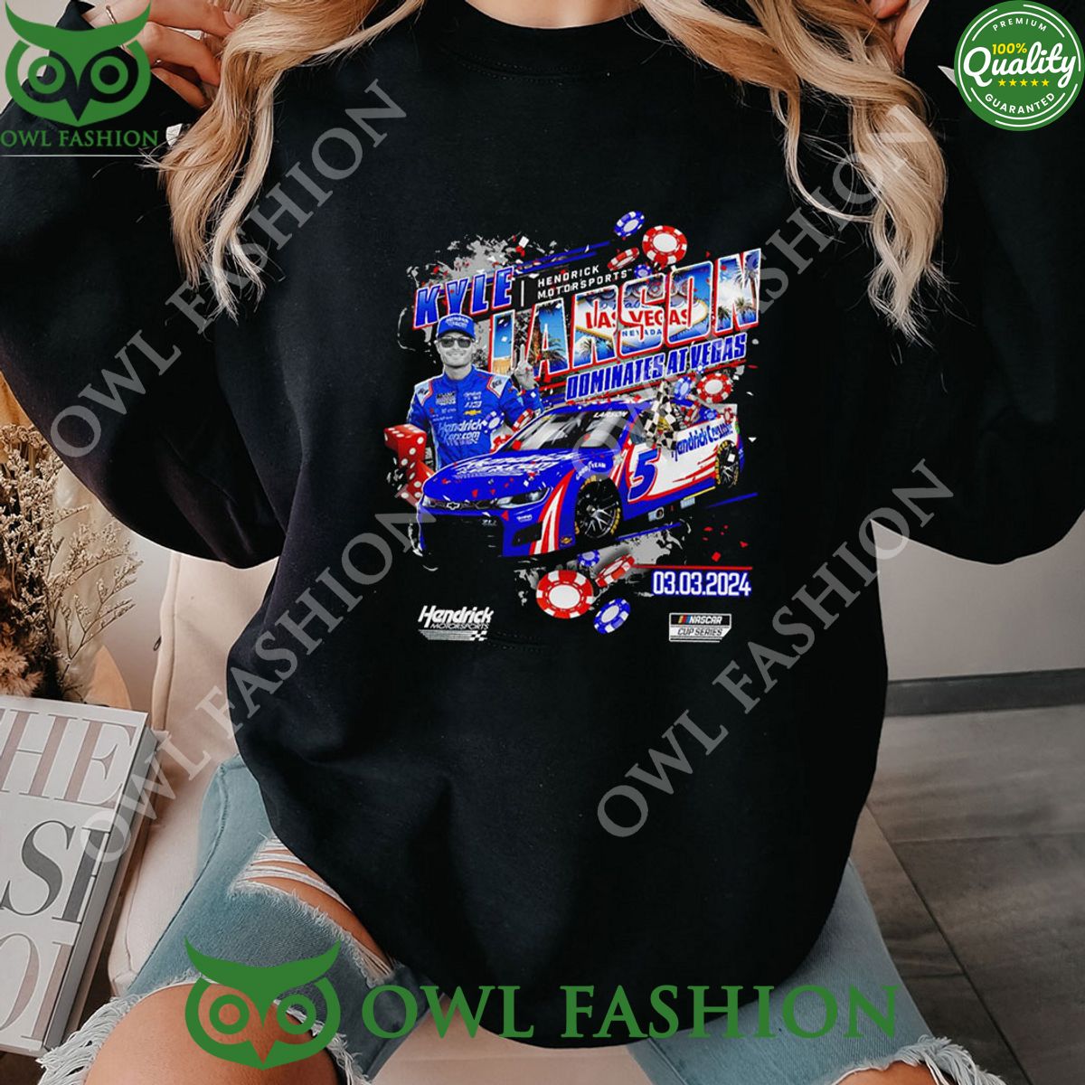 Kyle Larson Checkered Flag Sports 2024 Pennzoil 400 - Adult & Kids T-Shirts, Sweatshirts & Hoodies apparel design preview 1