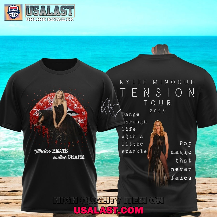 Kylie Minogue Tension Tour 2025 Black - Adult & Kids T-Shirts, Sweatshirts & Hoodies apparel design preview 1