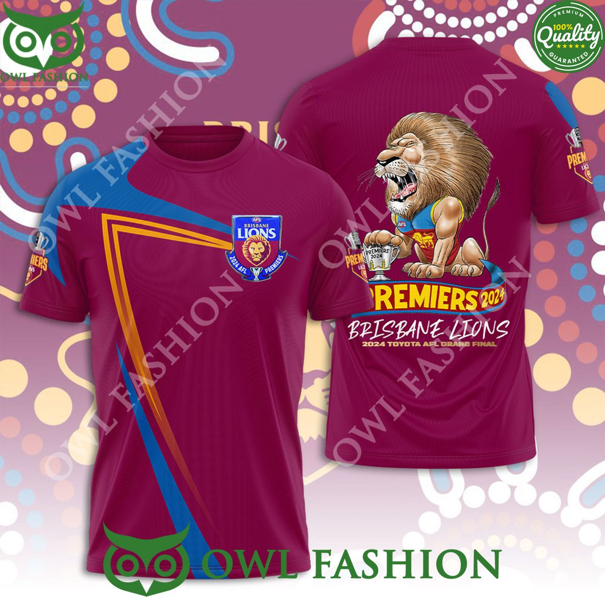Brisbane Lions Toyota AFL Grand Finals 3D - Adult & Kids T-Shirts, Sweatshirts & Hoodies apparel design preview 1