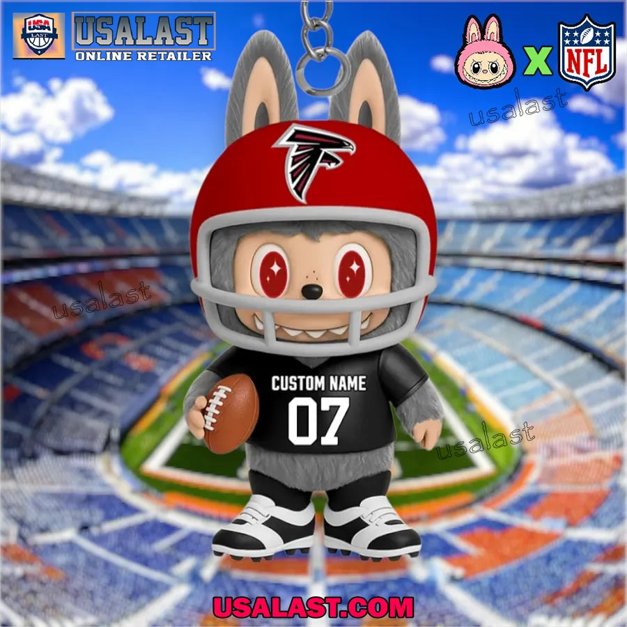 Labubu In Atlanta Falcons Custom Acrylic Keychain - Adult & Kids T-Shirts, Sweatshirts & Hoodies apparel design preview 1