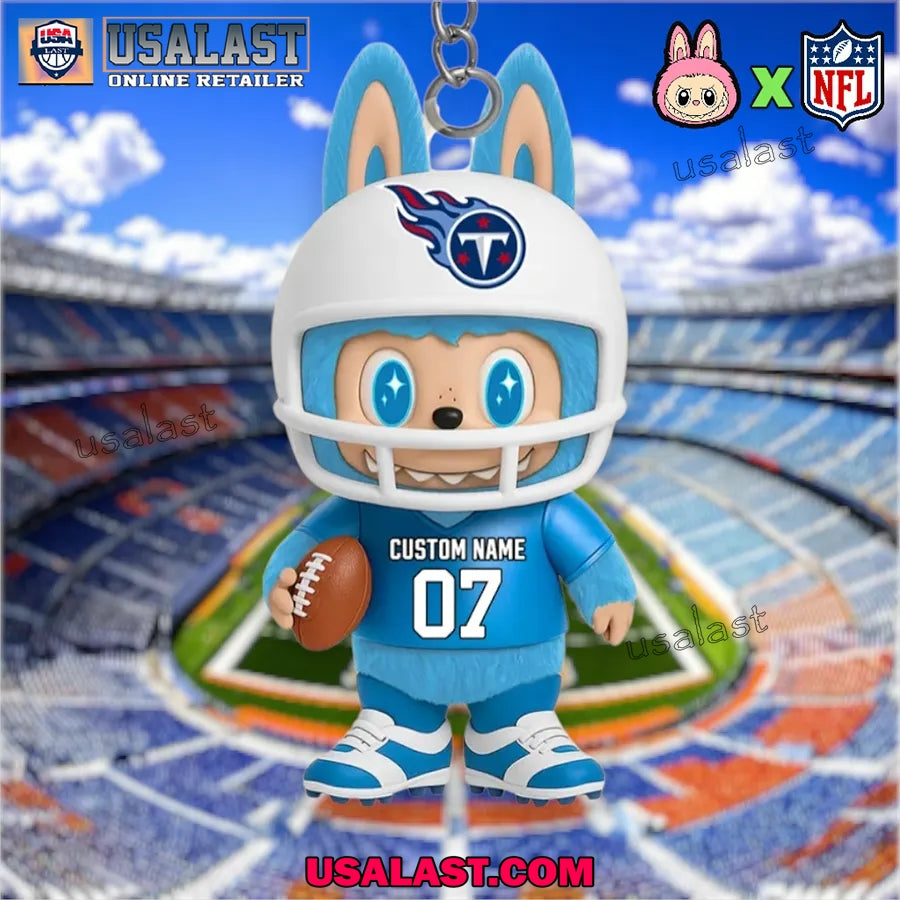 Labubu In Tennessee Titans Custom Acrylic Keychain - Adult & Kids T-Shirts, Sweatshirts & Hoodies apparel design preview 1