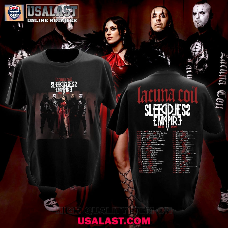 Lacuna Coil Sleepless Empire Tour 2025 - Adult & Kids T-Shirts, Sweatshirts & Hoodies apparel design preview 1