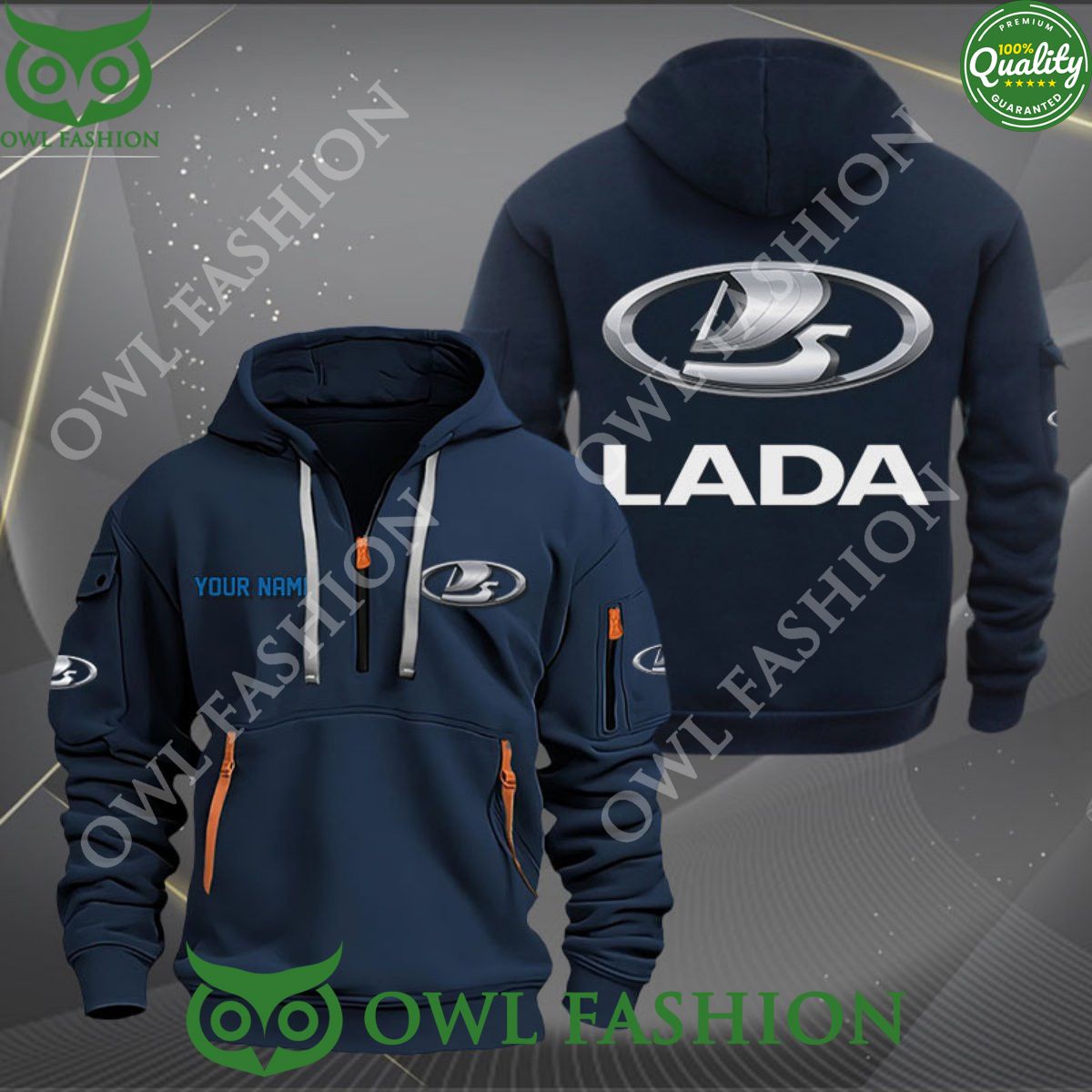 Lada Motor Company Brand Customized 2d Half Zip - Adult & Kids T-Shirts, Sweatshirts & Hoodies apparel design preview 1
