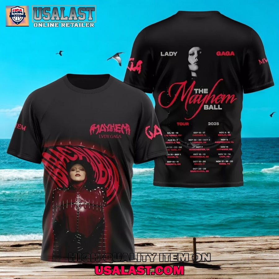 Lady Gaga The Mayhem Ball Tour 2025 3D - Adult & Kids T-Shirts, Sweatshirts & Hoodies apparel design preview 1