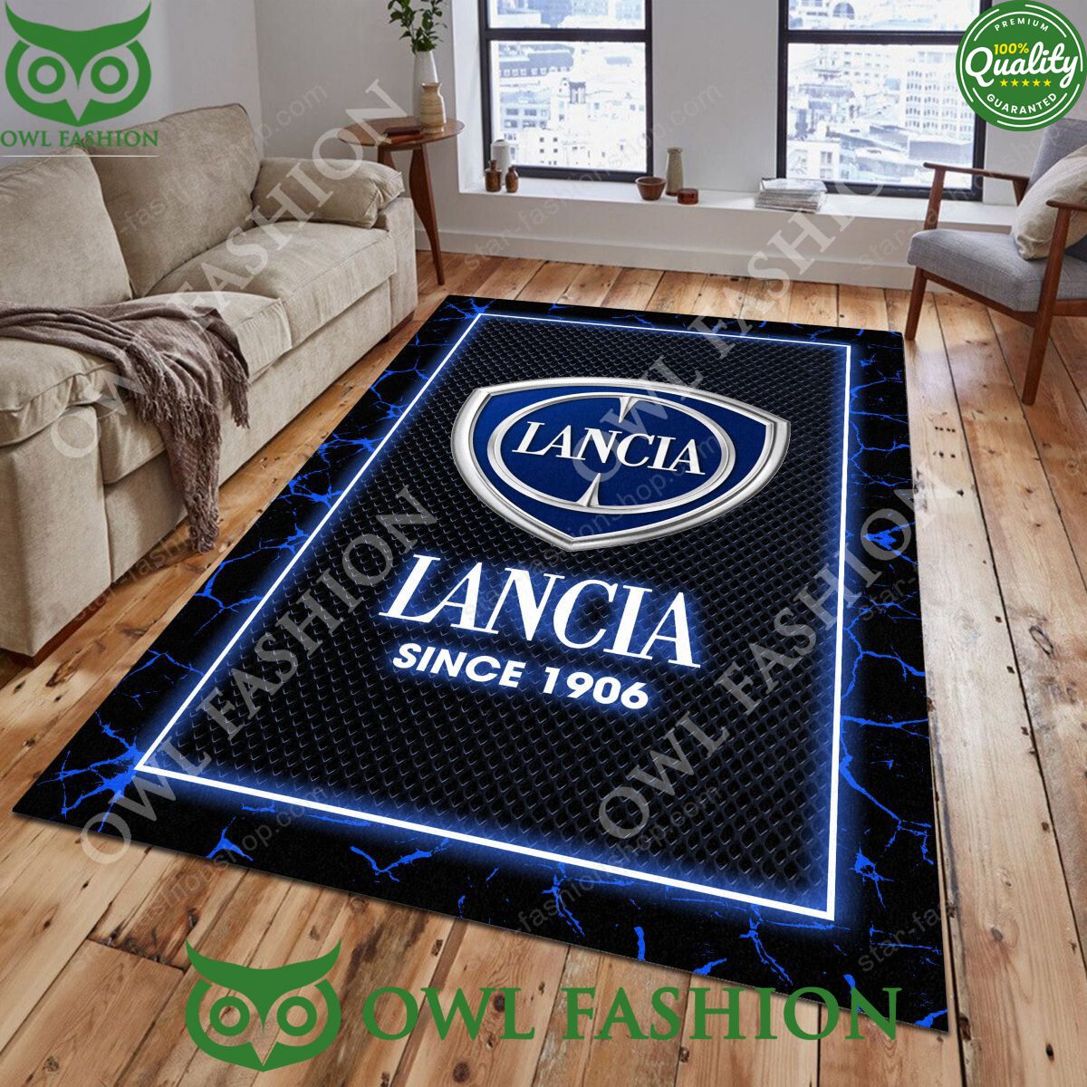 Lancia Luxury Car Brand Limited Lighting Rug Carpet - Adult & Kids T-Shirts, Sweatshirts & Hoodies apparel design preview 1