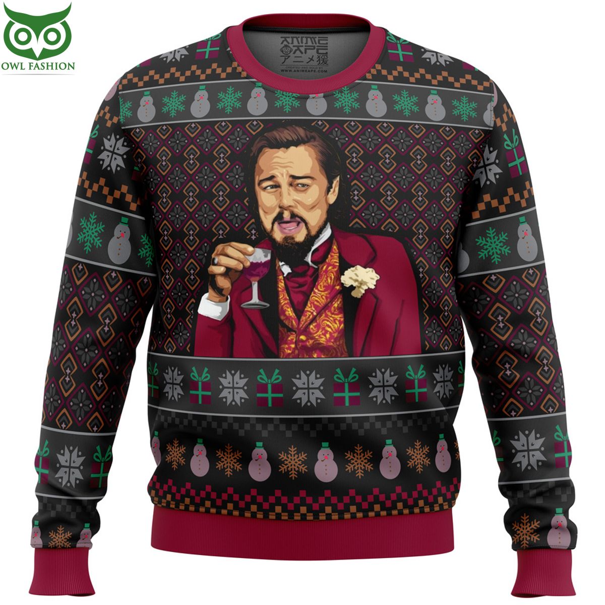 Laughing Leo DiCa Ugly Sweater - Adult & Kids T-Shirts, Sweatshirts & Hoodies apparel design preview 1