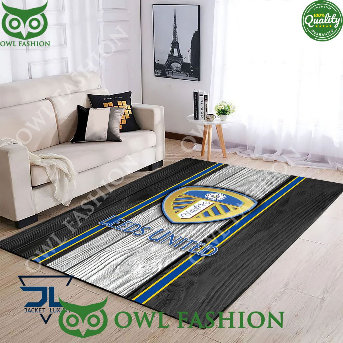 Leeds United F.C EFL Football Rug Carpet Living Room - Adult & Kids T-Shirts, Sweatshirts & Hoodies apparel design preview 1