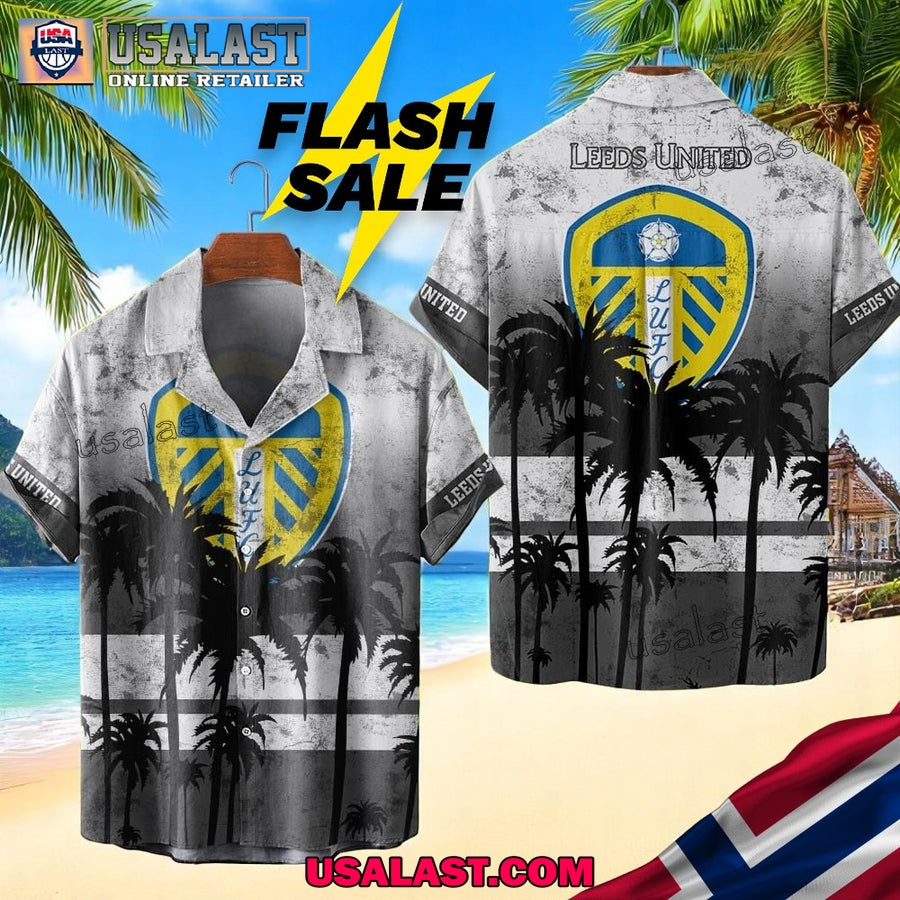 Leeds United FC Coconut Tree Style Hawaiian - Adult & Kids T-Shirts, Sweatshirts & Hoodies apparel design preview 1