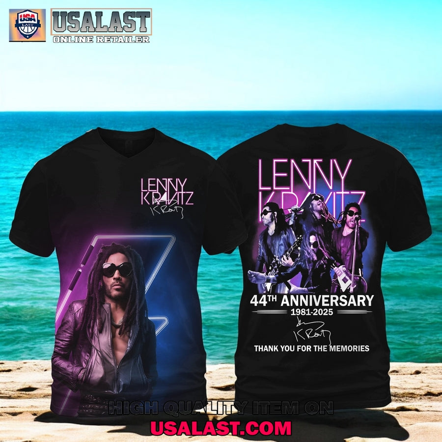 Lenny Kravitz 44th Anniversary 1981-2025 3D - Adult & Kids T-Shirts, Sweatshirts & Hoodies apparel design preview 1