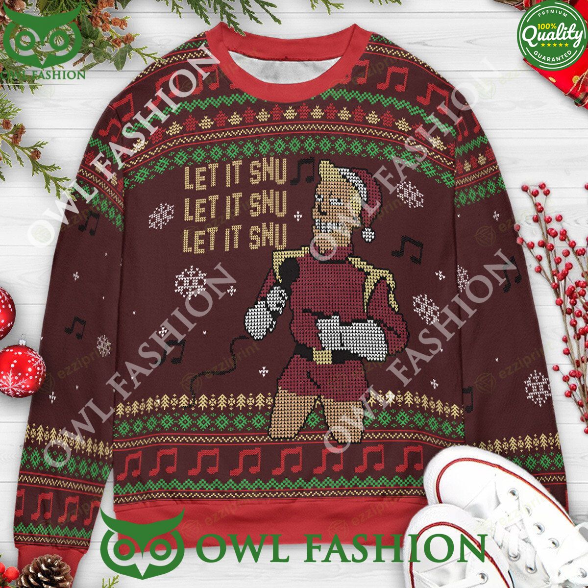 Let It Snu Zapp Brannigan Futurama Christmas Sweater - Adult & Kids T-Shirts, Sweatshirts & Hoodies apparel design preview 1