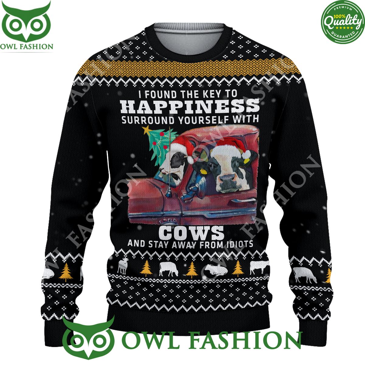 Life with Cows Premium Ugly Sweater - Adult & Kids T-Shirts, Sweatshirts & Hoodies apparel design preview 1