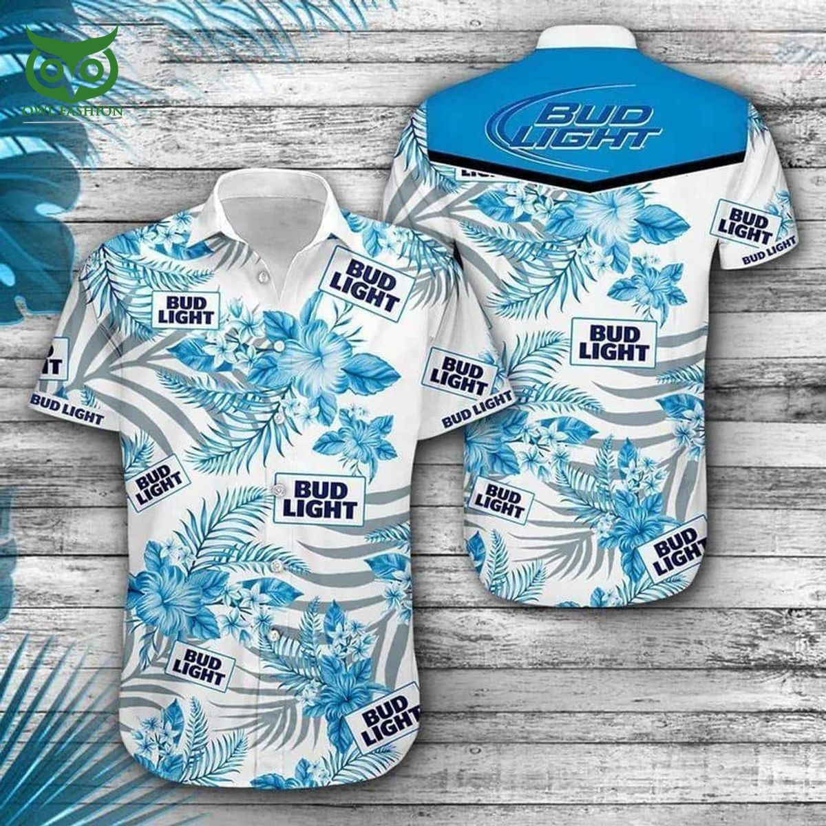 Limited Bud Light Hawaiian Blue Tropical Flowers For - Adult & Kids T-Shirts, Sweatshirts & Hoodies apparel design preview 1