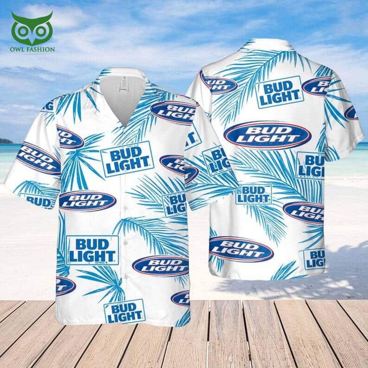 Limited Bud Light Hawaiian Palm Leaves Pattern Beer - Adult & Kids T-Shirts, Sweatshirts & Hoodies apparel design preview 1