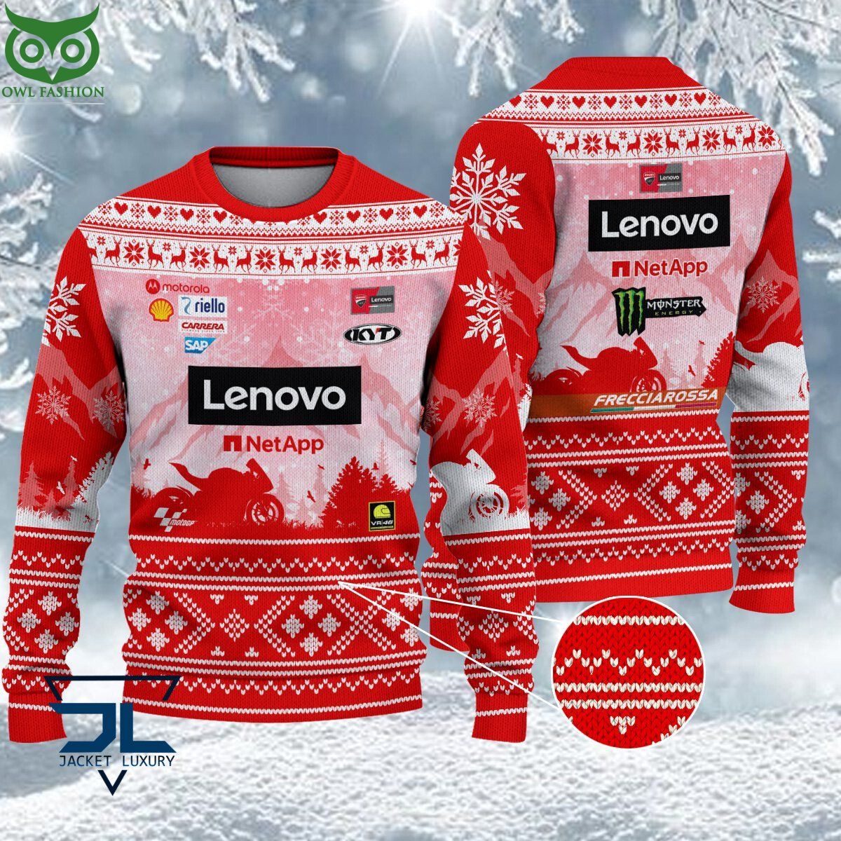 Limited Ducati Lenovo Team Ugly Sweater - Adult & Kids T-Shirts, Sweatshirts & Hoodies apparel design preview 1