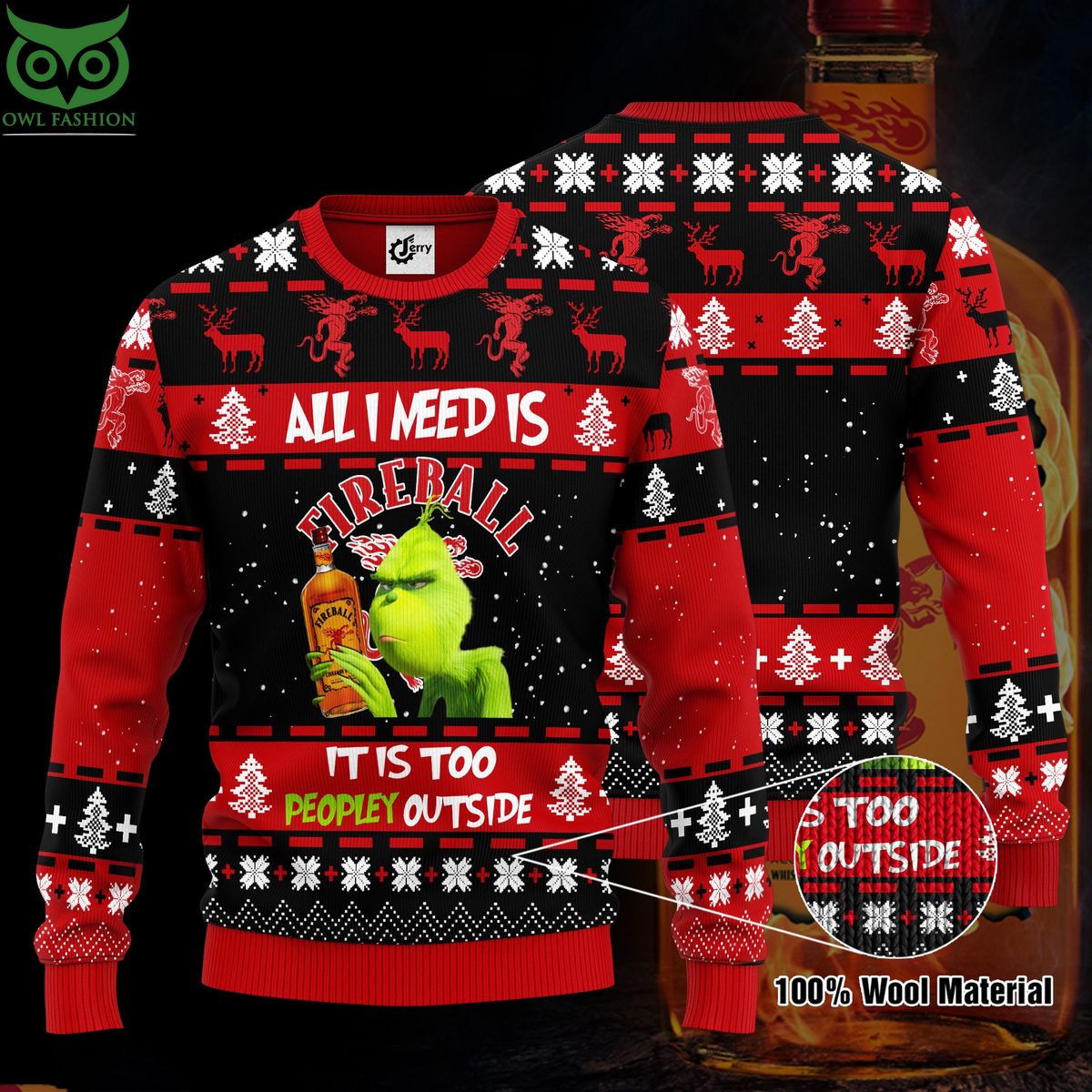 Limited Fireball Grinch All I Need Is 3D Ugly - Adult & Kids T-Shirts, Sweatshirts & Hoodies apparel design preview 1