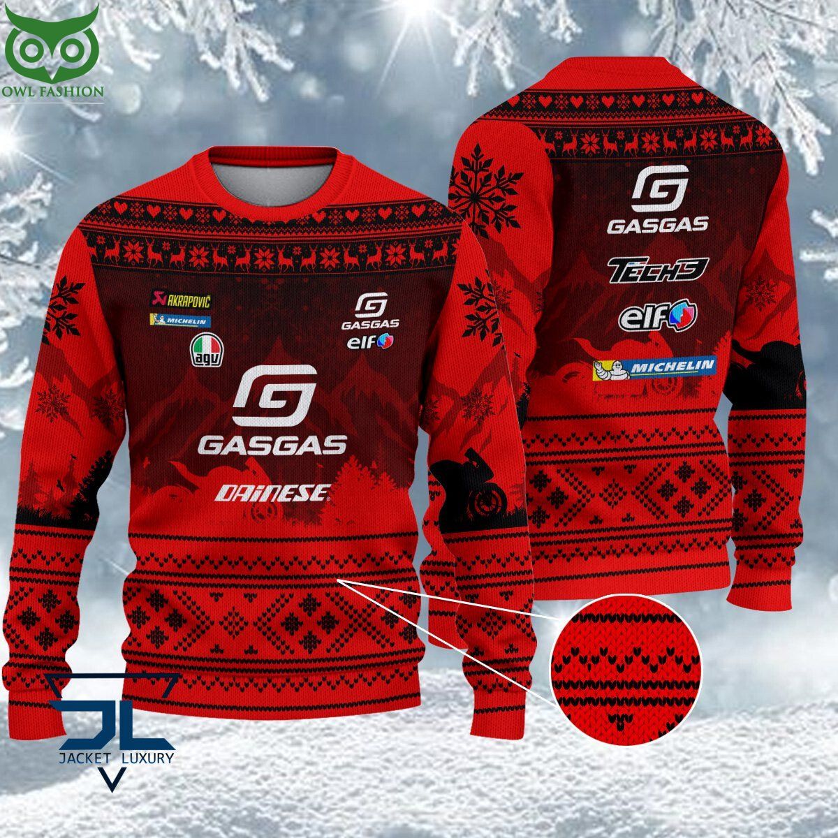 Limited Gasgas Factory Racing Tech 3 Ugly Sweater - Adult & Kids T-Shirts, Sweatshirts & Hoodies apparel design preview 1