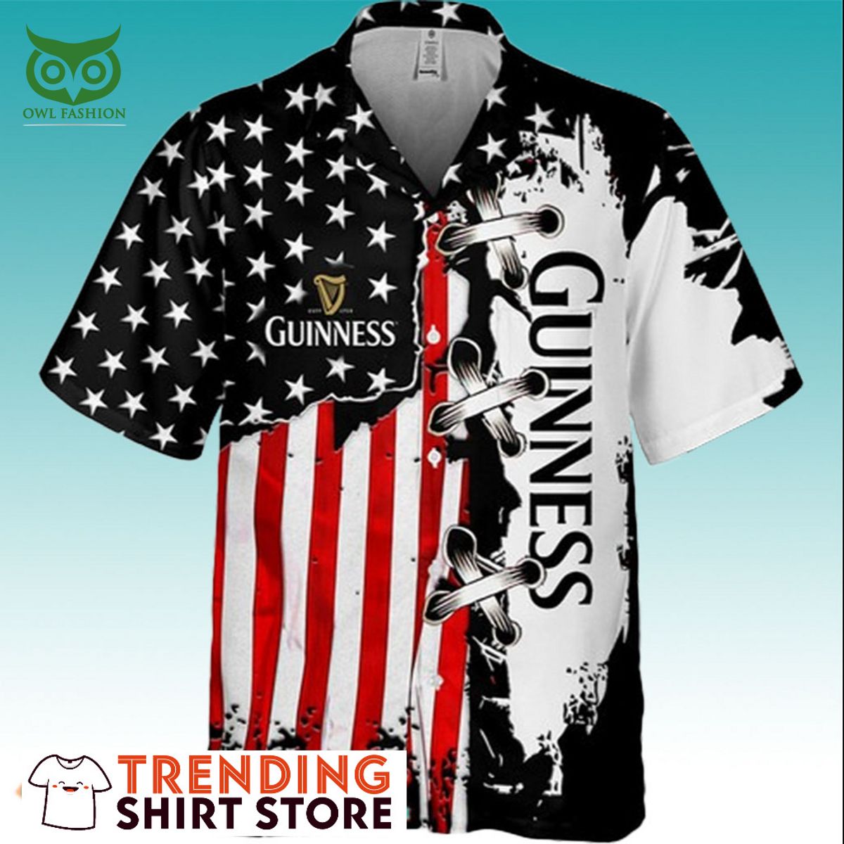 Limited Guinness Hawaiian Cool American Flag Beer - Adult & Kids T-Shirts, Sweatshirts & Hoodies apparel design preview 1