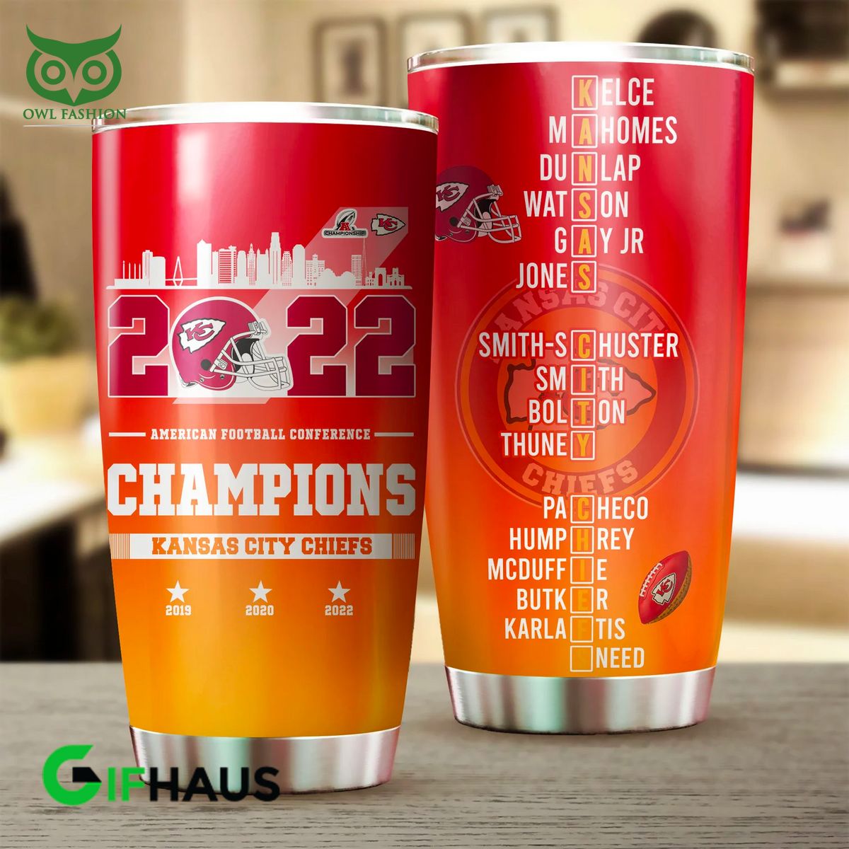 Limited Kansas City Chiefs AFC Champs 2022 Tumbler - Adult & Kids T-Shirts, Sweatshirts & Hoodies apparel design preview 1