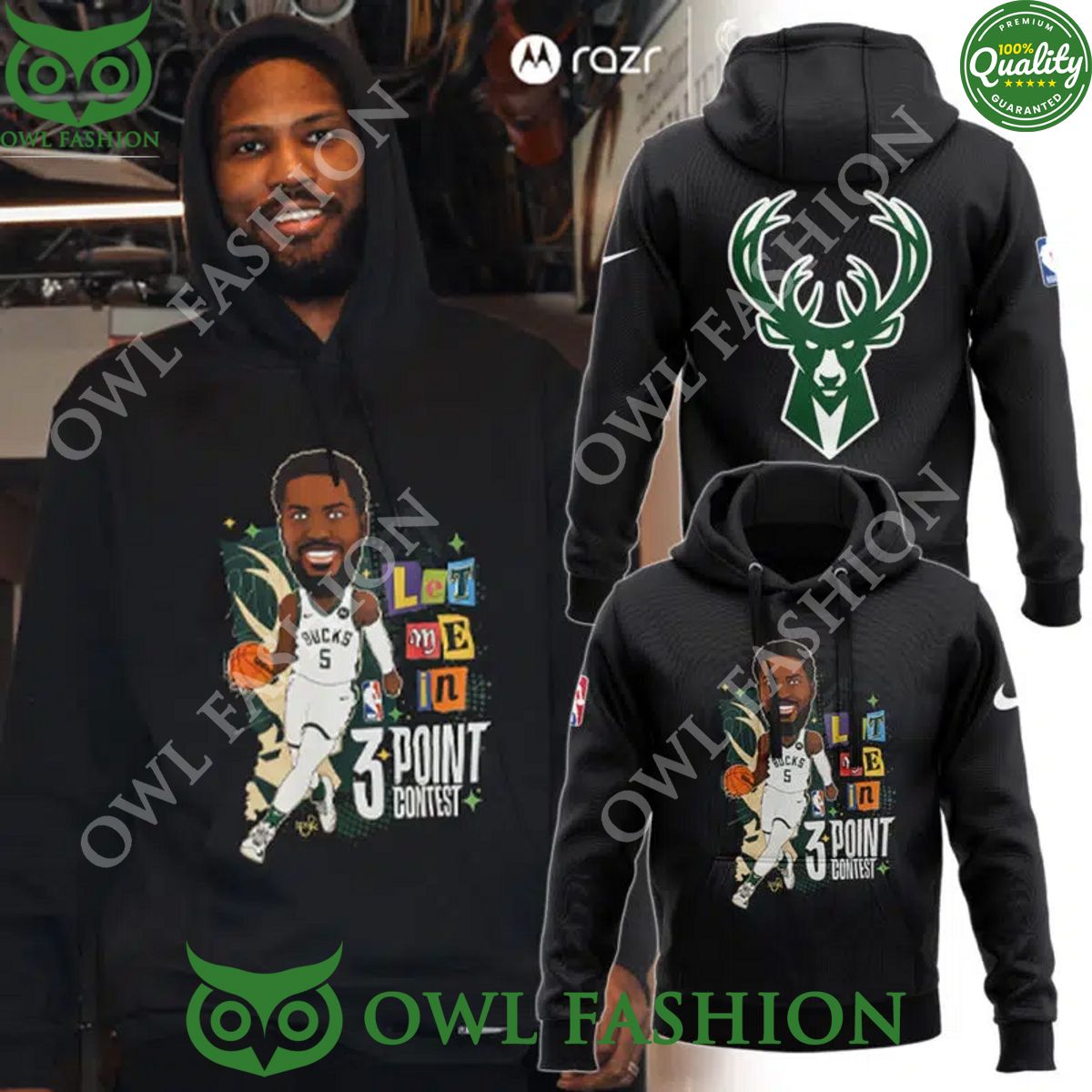 Limited Malik Beasley Milwaukee Bucks Basketball - Adult & Kids T-Shirts, Sweatshirts & Hoodies apparel design preview 1
