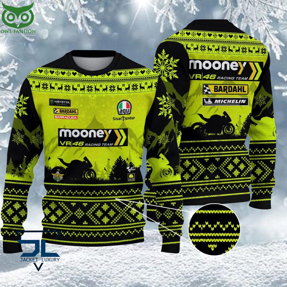 Limited Mooney VR46 Racing Team Ugly Sweater - Adult & Kids T-Shirts, Sweatshirts & Hoodies apparel design preview 1