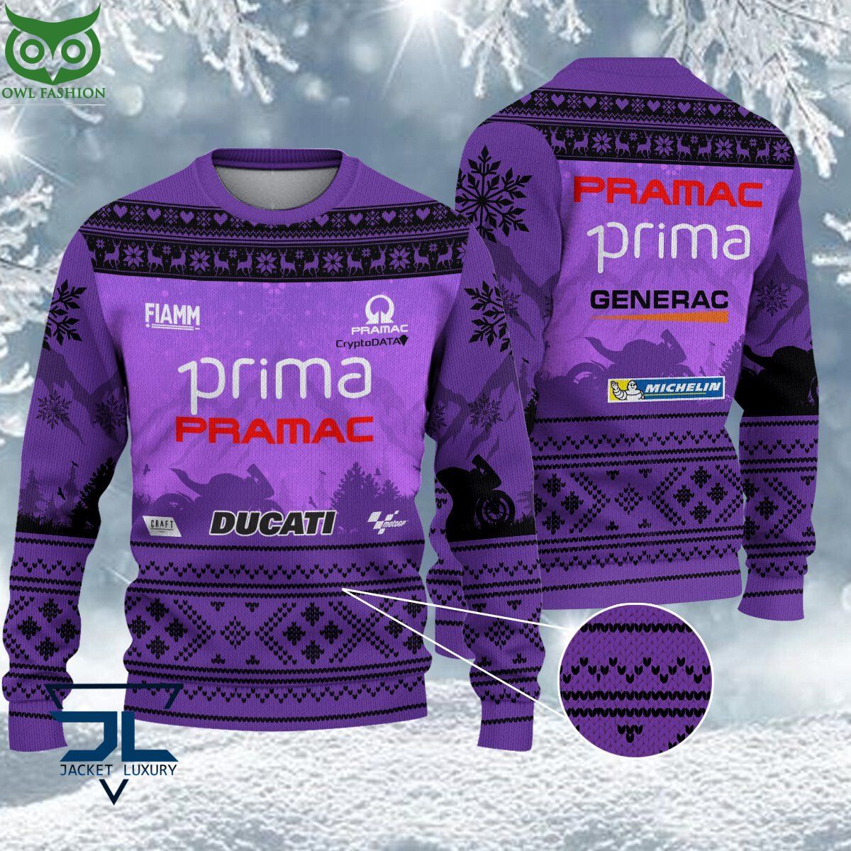 Limited Prima Pramac Racing Ugly Sweater - Adult & Kids T-Shirts, Sweatshirts & Hoodies apparel design preview 1