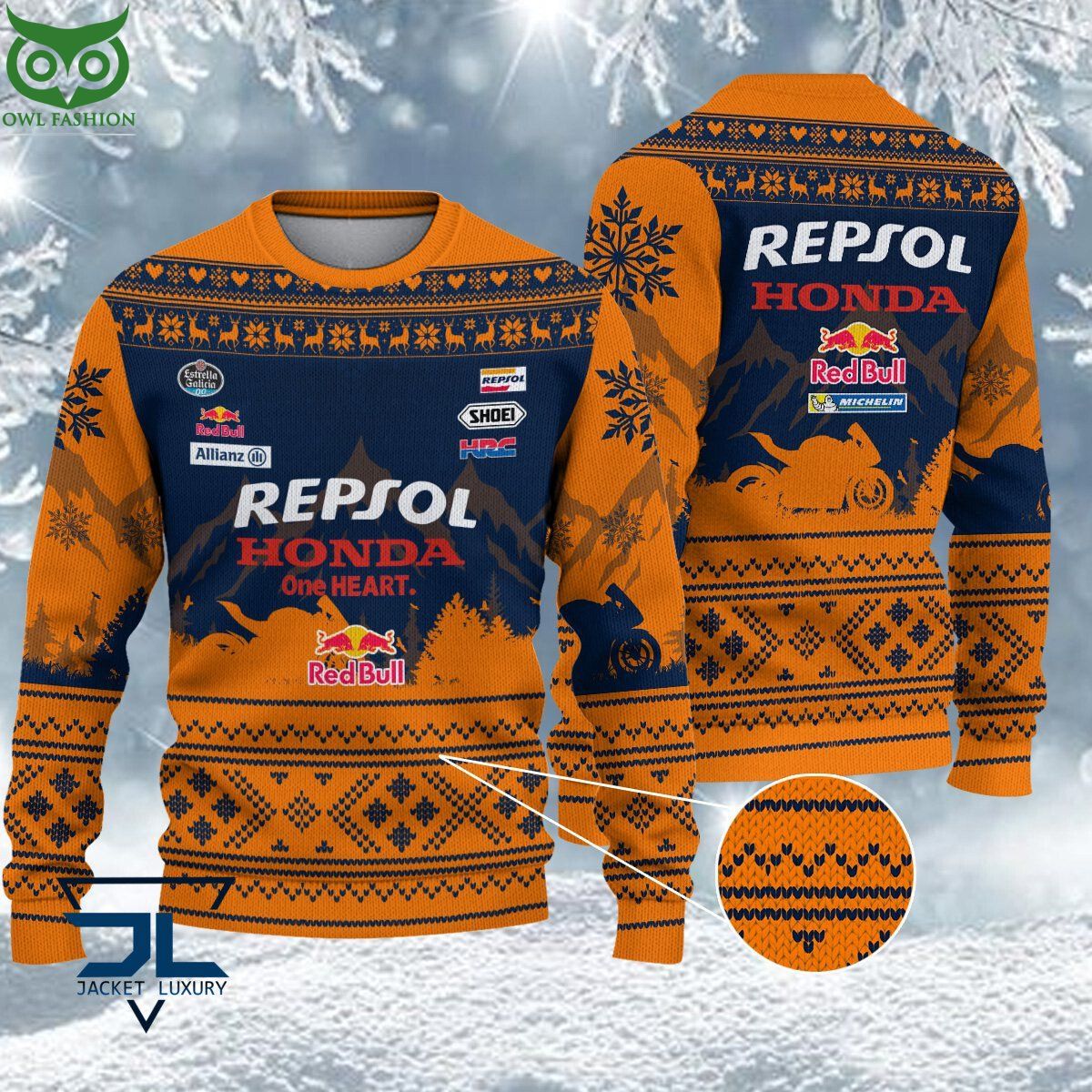 Limited Repsol Honda Team Ugly Sweater - Adult & Kids T-Shirts, Sweatshirts & Hoodies apparel design preview 1