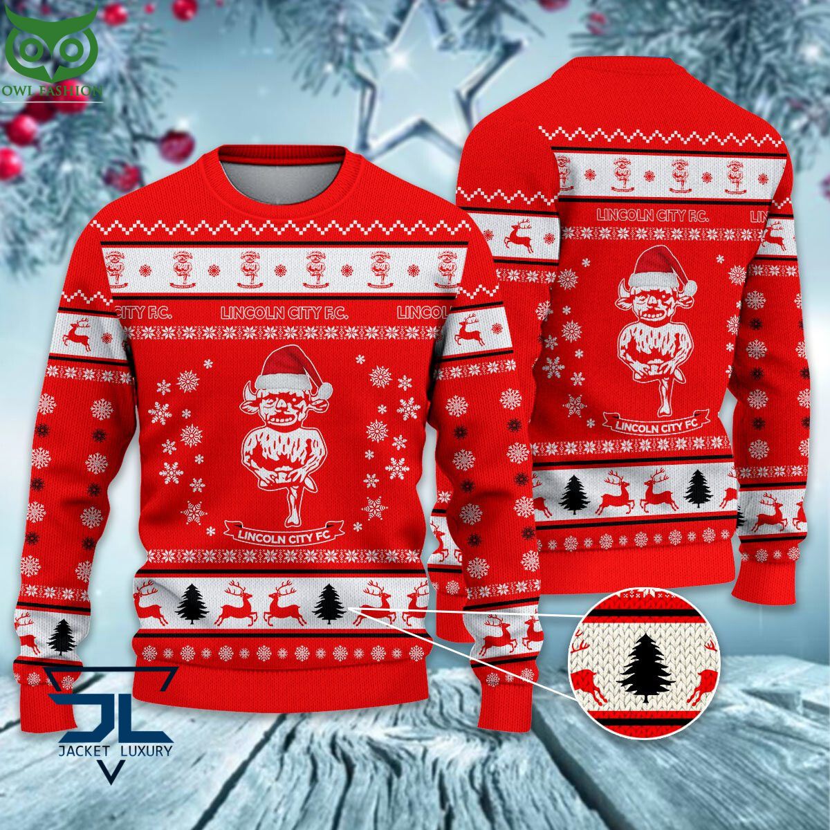 Lincoln City F.C EPL League Cup Ugly Sweater - Adult & Kids T-Shirts, Sweatshirts & Hoodies apparel design preview 1