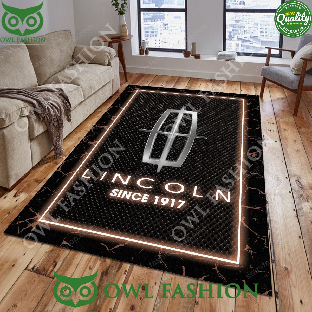 Lincoln Luxury Car Brand Limited Lighting Rug Carpet - Adult & Kids T-Shirts, Sweatshirts & Hoodies apparel design preview 1
