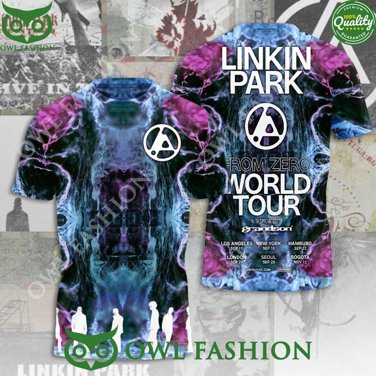 Linkin Park From Zero World Tour Schedule Special - Adult & Kids T-Shirts, Sweatshirts & Hoodies apparel design preview 1