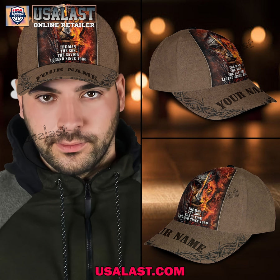 Lion Warrior Face The Man Son Savior Classic Cap - Adult & Kids T-Shirts, Sweatshirts & Hoodies apparel design preview 1