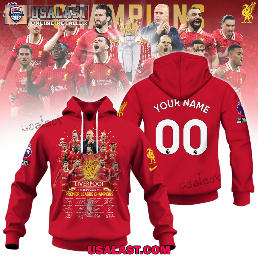 Liverpool 2024-2025 Premier League Champions 3D - Adult & Kids T-Shirts, Sweatshirts & Hoodies apparel design preview 1