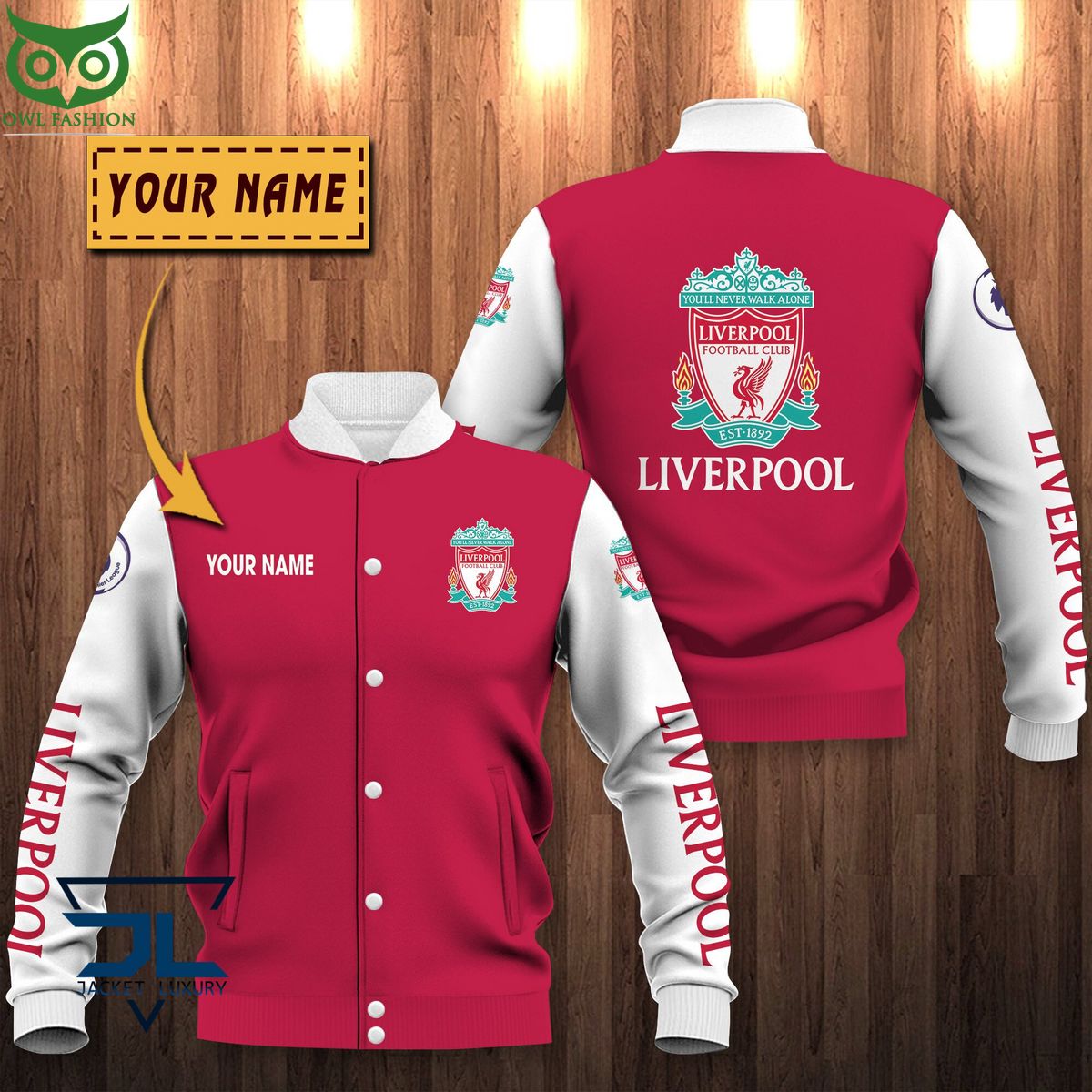 Liverpool F.C Premier League Custom Baseball Jacket - Adult & Kids T-Shirts, Sweatshirts & Hoodies apparel design preview 1