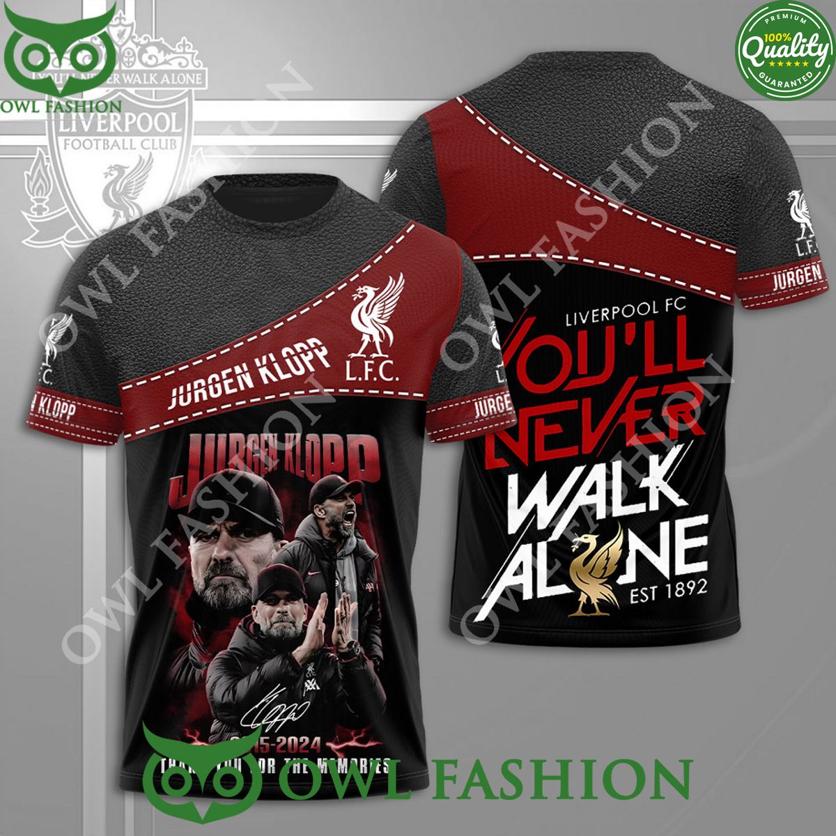 Liverpool x Jürgen Klopp You never walk alone 3D - Adult & Kids T-Shirts, Sweatshirts & Hoodies apparel design preview 1