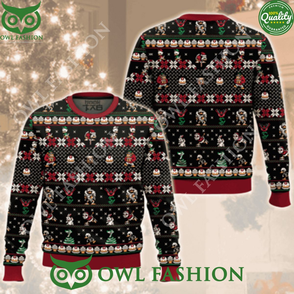 Uncle Scrooge DuckTales Xmas Ugly Sweater - Adult & Kids T-Shirts, Sweatshirts & Hoodies apparel design preview 1