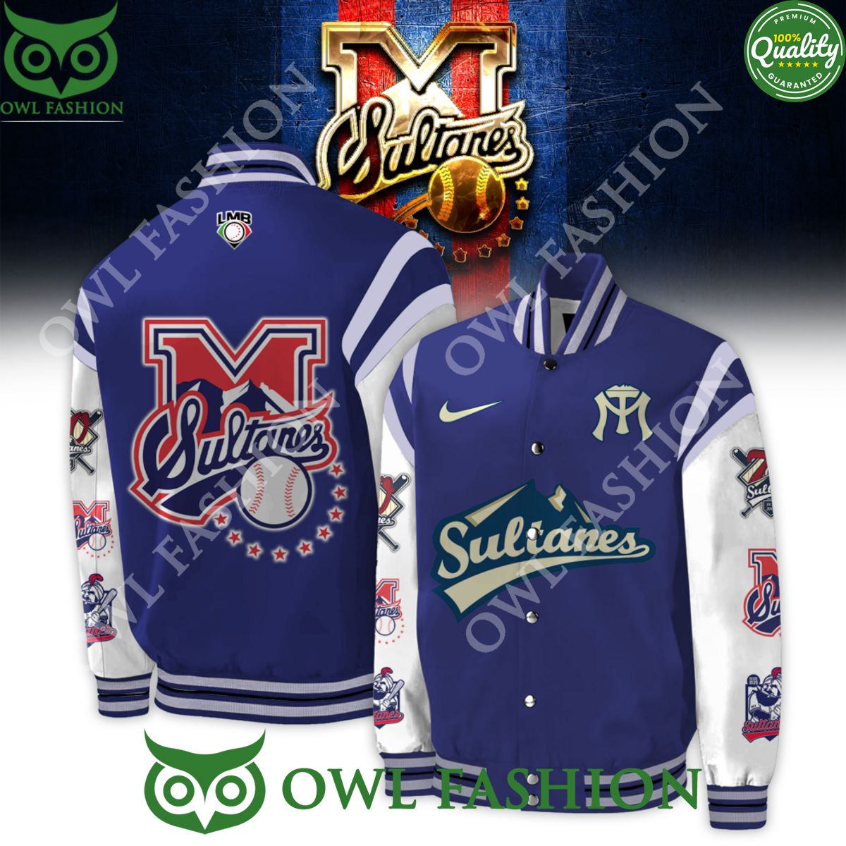 LMB Sultanes de Monterrey Baseball Varsity Jacket - Adult & Kids T-Shirts, Sweatshirts & Hoodies apparel design preview 1