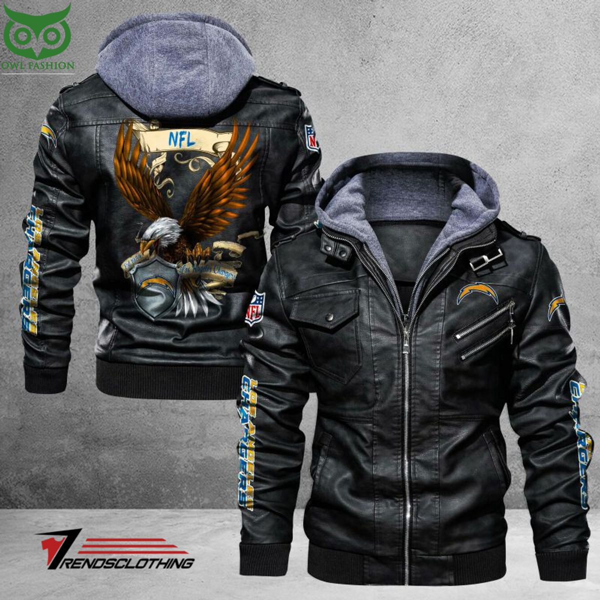 Los Angeles Chargers Trending 2D Leather Jacket - Adult & Kids T-Shirts, Sweatshirts & Hoodies apparel design preview 1